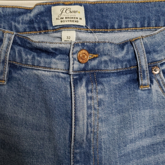 NWT J. Crew Blue Distressed Boyfriend Jeans Size 32 - Picture 5 of 8